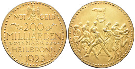 Heilbronn, Stadt, 200 Milliarden Mark 1923. 16,01 g. Winz. Kratzer, fast prägefrisch