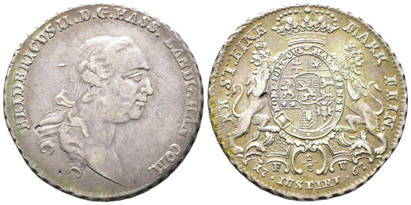 Hessen Kassel, Friedrich II. 1760-1785, 2/3 Taler (1/2 Konv.-Taler) 1767, Kassel...