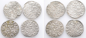 Hildesheim, Ernst von Bayern 1573-1612, Doppelschilling (1/16 Taler) 1609. 4 Stück. Schrötlingsfehler (1x), Sehr schön-vorzüglich