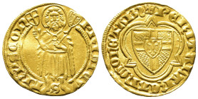 Köln, Friedrich III. von Saarwerden 1371-1414. Goldgulden o. J. (1397), Bonn. 3,45 g. Fb. -; Noss 224. Leicht gewellt, vorzüglich