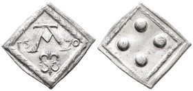 Lüneburg, Stadt, Ratszeichen 1570 zu 4 Wertpunkten. 5,48 g. Mader 805 d. Vorzüglich