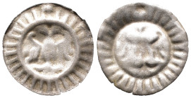 Lübeck, Stadt, Hohlpfennig (um 1500). 0,42 g. Doppeladler im Wulstring mit Strahlen. Behrens 38. Sehr schön
