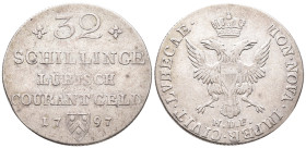 Lübeck, Stadt, 32 Schilling 1797. 18,20 g. Behrens 303 b. Sehr schön