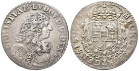 Mecklenburg Schwerin, Christian I. Ludwig 1658-1692. 2/3 Taler (Gulden) 1678, Ratzeburg. 17,02 g. Dav. 669; Kunzel 243 A/a. Leicht justiert, sehr schö...