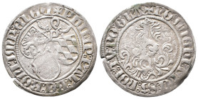 Pfalz, Philipp der Aufrichtige 1476-1508, Batzen o. J., Neumarkt. 2,55 g. Schulten 2659. Selten. Kl. Randfehler, sehr schön +