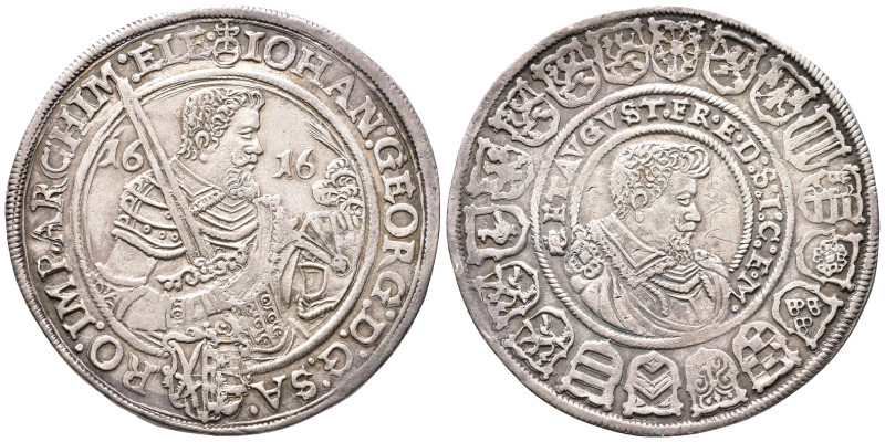 Sachsen, Johann Georg I. und August 1611-1615, Reichstaler 1616, Dresden. 29,07 ...