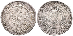 Sachsen, Johann Georg I. und August 1611-1615, Reichstaler 1616, Dresden. 29,07 g. Dav. 7573; Schnee 786. Kl. Kratzer, sehr schön +