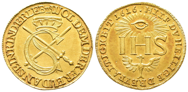Sachsen, Johann Georg I. 1615-1656, Dukat 1616. Sophiendukat. Prägung aus dem 19...