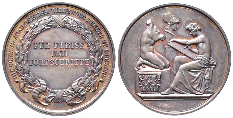 Sachsen Dresden, Stadt, Silbermedaille o. J. Prämie für Fleiß und Fortschritte, ...
