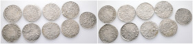 Schleswig Holstein Gottorp, Johann Adolf 1590-1616, Doppelschilling (1/16 Taler). 9 Stück. 1596 (2x), 1597 (4x), 1598 (2x), 1603. Schrötlingsfehler (1...