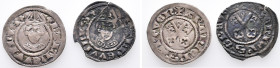 Trier, Balduin von Luxemburg 1307-1354, 1/2 Schilling o. J. 2 Stück. Randausbruch (1x), fast sehr schön und sehr schön
