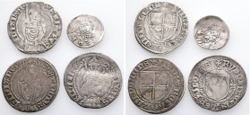 Würzburg, kl. Konvolut vom Schillingen unter Gottfried IV. 1443-1455 und Rudolf II. 1466-1495. Außerdem enthalten: Denar unter Otto I. 1207-1223. 4 St...