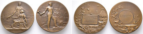 Kunstmedaillen, Coudray, Marie-Alexandre-Lucien, Bronzemedaillen o. J., 2 Stück. 50 mm; 63,47 g. und 67,71 g. Vorzüglich