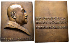 Kunstmedaillen, Dautert, Karl, Bronzegussmedaille o. J. "Robert von Ostertag | Für Verdienste um die Deutsche Tierärzteschaft - Die Deutsche Reichstie...