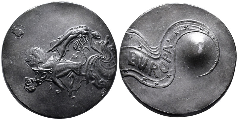 Kunstmedaillen, Güttler, Peter Götz, Weißmetall-Gussmedaille 1991 "Europa" 82 mm...
