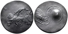 Kunstmedaillen, Güttler, Peter Götz, Weißmetall-Gussmedaille 1991 "Europa" 82 mm; 387,54 g. Gussfrisch