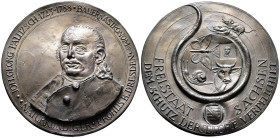 Kunstmedaillen, Güttler, Peter Götz, Weißmetall-Gussmedaille 1998 "Johann Georg Palitzsch. Zum 100. Todestag" 105 x 102 mm; 445,23 g. Gussfrisch