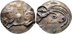 Kunstmedaillen, Güttler, Peter Götz, Weißmetall-Gussmedaille 2005 "Zur Schiller-Ausstellung in Speyer - Die Spira (Speyer) empfängt Schiller in ihrer ...