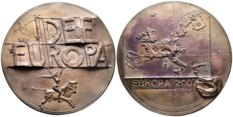 Kunstmedaillen, Güttler, Peter Götz, Weißmetall-Gussmedaille 2007 " Idee Europa"...