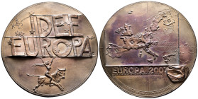 Kunstmedaillen, Güttler, Peter Götz, Weißmetall-Gussmedaille 2007 " Idee Europa" 101 mm; 318,46 g. Gussfrisch