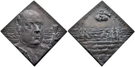 Kunstmedaillen, Göbel, Bernd, Bronzegussmedaille 2009 "Himmlischer (Georg Friedrich) Händel" 88 x 87 mm; 268,78 g. Min. Belag, fast gussfrisch