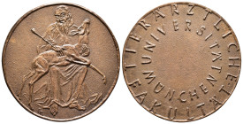 Kunstmedaillen, Ruppel, Barbara, Bronzegussmedaille 1970 "Tierärztliche Fakultät Universität München" 64 mm; 96,24 g. Gussfrisch