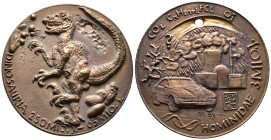 Kunstmedaillen, Ruppel, Barbara, Bronzegussmedaille 1993 "Umwelt" 78 mm; 212,45 g. Gelocht, gussfrisch
