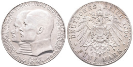 Kaiserreich, Hessen, Ernst Ludwig 1892-1918, 5 Mark 1904. Landgraf Philipp. J. 75. Vorzüglich