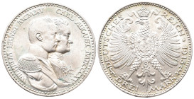 Kaiserreich, Sachsen Weimar Eisenach, Wilhelm Ernst 1901-1918, 3 Mark 1915. Jahrhundertfeier. J. 163. Winz. Randfehler, kl. Kratzer, vorzüglich