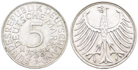 Bundesrepublik Deutschland, 5 DM 1958 J. J. 387. Kl. Randfehler, sehr schön