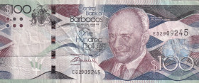 Barbados, 100 Dollars, 2016, VF, p78