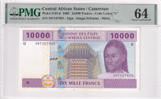 Central African States, 10.000 Francs, 2002, UNC, p210Ud