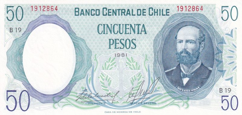 Chile, 50 Pesos, 1981, UNC, p151b

Estimate: USD 10-20