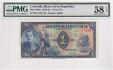 Colombia, 1 Peso Oro, 1972/1943, AUNC, p380c