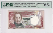 Colombia, 500 Pesos Oro, 1986/1990, UNC, p431s, SPECIMEN