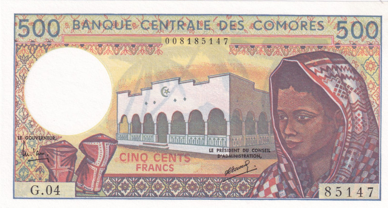 Comoros, 500 Francs, 1984/2004, UNC(-), p10a

Corner fold

Estimate: USD 15-...