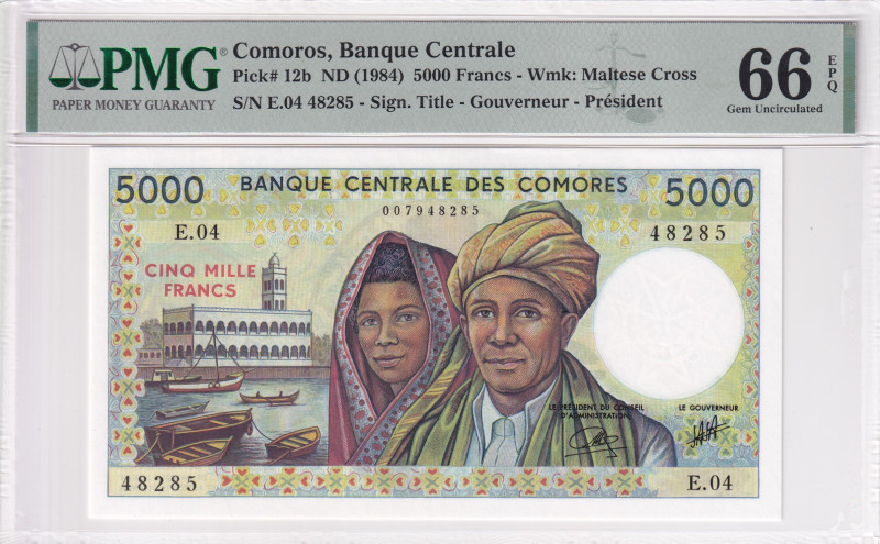 Comoros, 5.000 Francs, 1984, UNC, p12b

PMG 66 EPQ

Estimate: USD 100-200