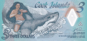 Cook Islands, 3 Dollars, 2021, UNC, p11r, REPLACEMENT