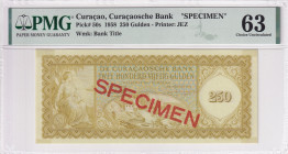 Curaçao, 250 Gulden, 1958, UNC, p50s, SPECIMEN