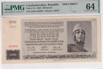 Czechoslovakia, 100 Korun, 1920, UNC, p17s, SPECIMEN