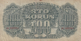 Czechoslovakia, 100 Korun, 1944, VF, p48a