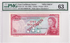 East Caribbean States, 1 Dollar, 1965, UNC, p13s, SPECIMEN