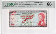 East Caribbean States, 100 Dollars, 1965, UNC, p16ns