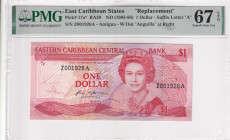 East Caribbean States, 1 Dollar, 1985/1988, UNC, p17a, REPLACEMENT