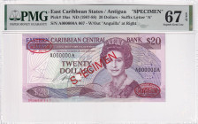 East Caribbean States, 20 Dollars, 1987/1988, UNC, p19as, SPECIMEN