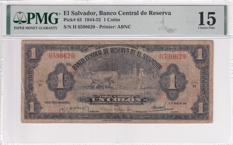 El Salvador, 1 Colón, 1944/1954, FINE, p83

PMG 15

Estimate: USD 50-100