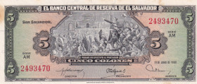 El Salvador, 5 Colones, 1980, UNC, p132A