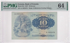 Estonia, 10 Krooni, 1937, UNC, p67a