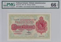 Falkland Islands, 5 Pounds, 1975, UNC, p9b