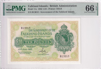 Falkland Islands, 10 Pounds, 1982, UNC, p11c